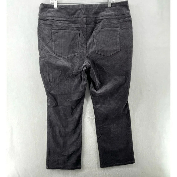 D&Co. Pants Women's Sz 18W Gray Skinny Stretch Corduroy 5-Pockets Pullover - Picture 2 of 12